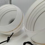 Paire de suspensions opaline