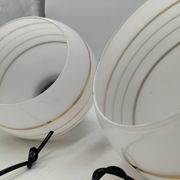 Pair of opaline pendant lights