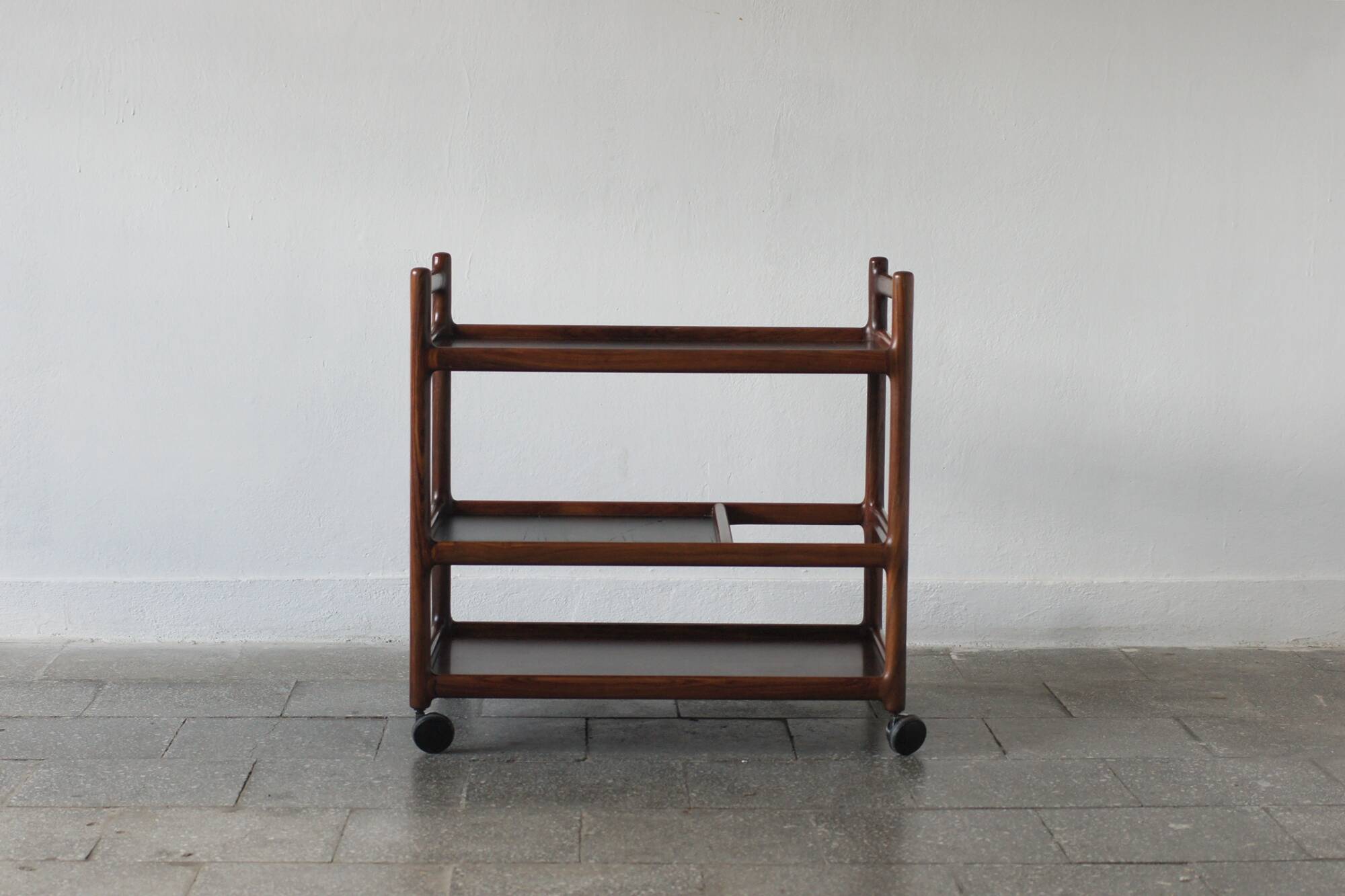 Mid-Century Modern Danish Serving Trolley in Rosewood by Henning Korch for
