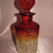 Old large crystal bottle Baccarat red model multiple rosettes H 21.5 cm