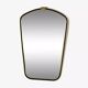 Rear view mirror and free form from the 60s brass frame highlighted with black