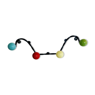 Wall coat rack with 4 hooks