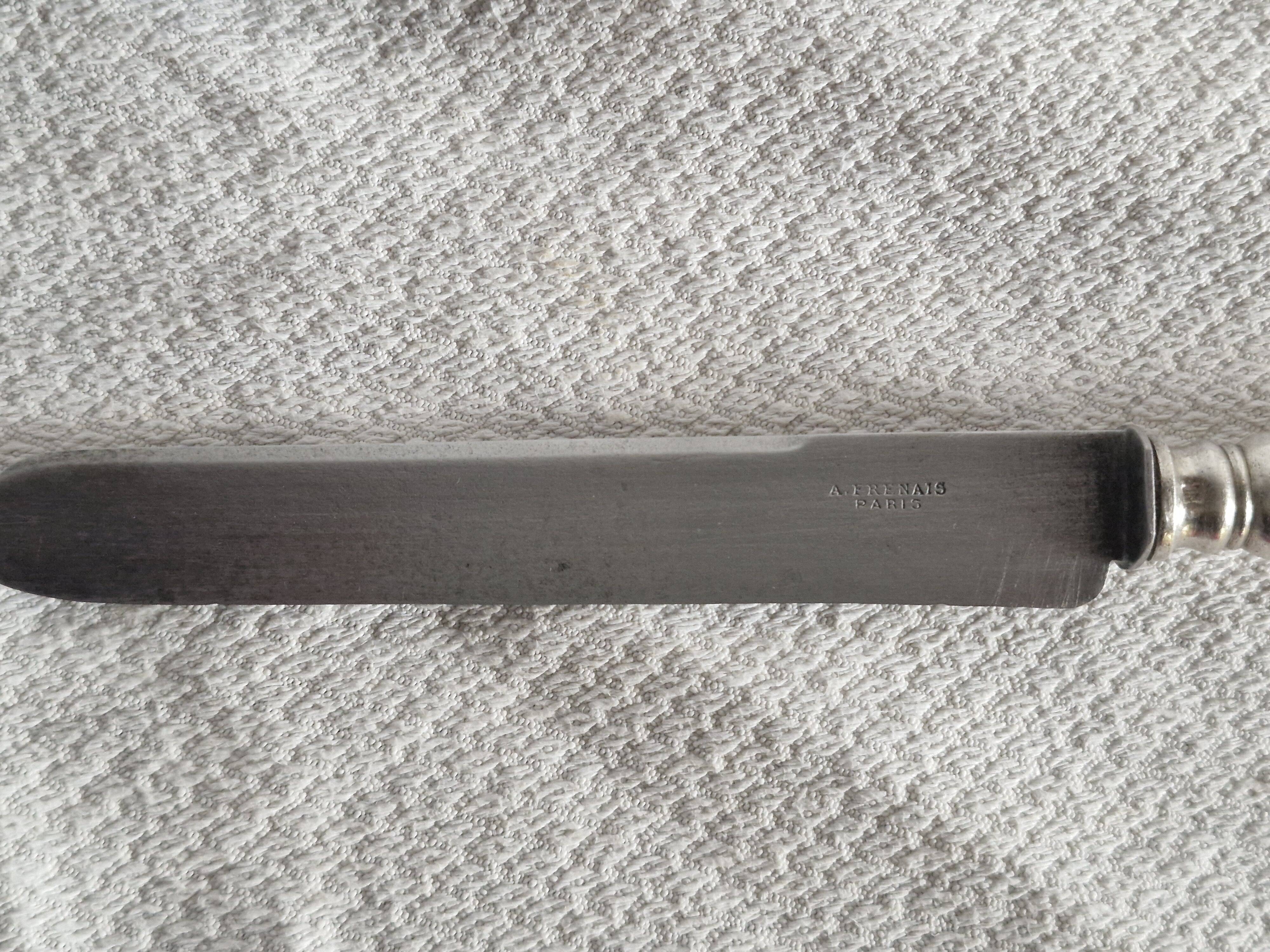 12 antique knives - Silversmith A Frenais Paris - 6 large & 6 small