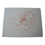 GILI Marcel - Original lithograph "Naked woman" 50x65cm