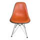 Eames Herman Miller DSR Eiffel chair in orange greige fibreglass and skai.