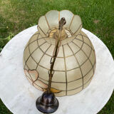 Vintage mother-of-pearl and brass pendant light 1970