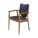 Vintage Scandinavian teak & skaï armchair, Denmark circa 1950