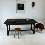 Matte black farmhouse table
