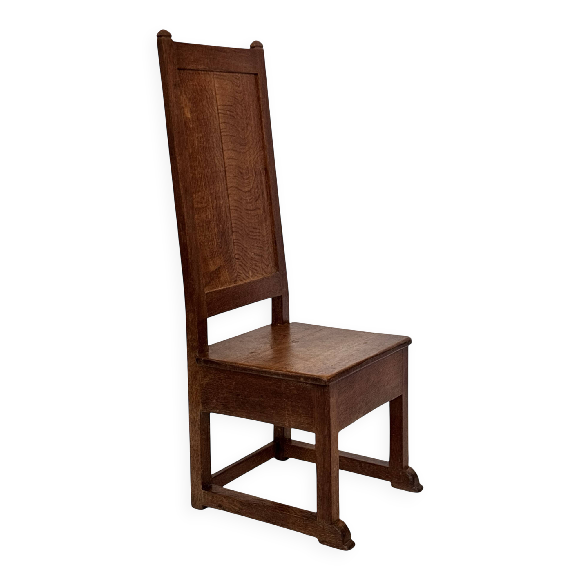 Art Deco High Back chair in oak minimalist design