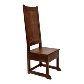 Chaise Art Déco à haut dossier en chêne au design minimaliste