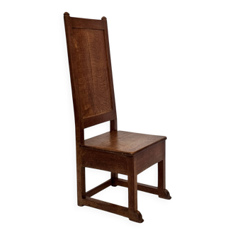 Art Deco High Back chair in oak minimalist design