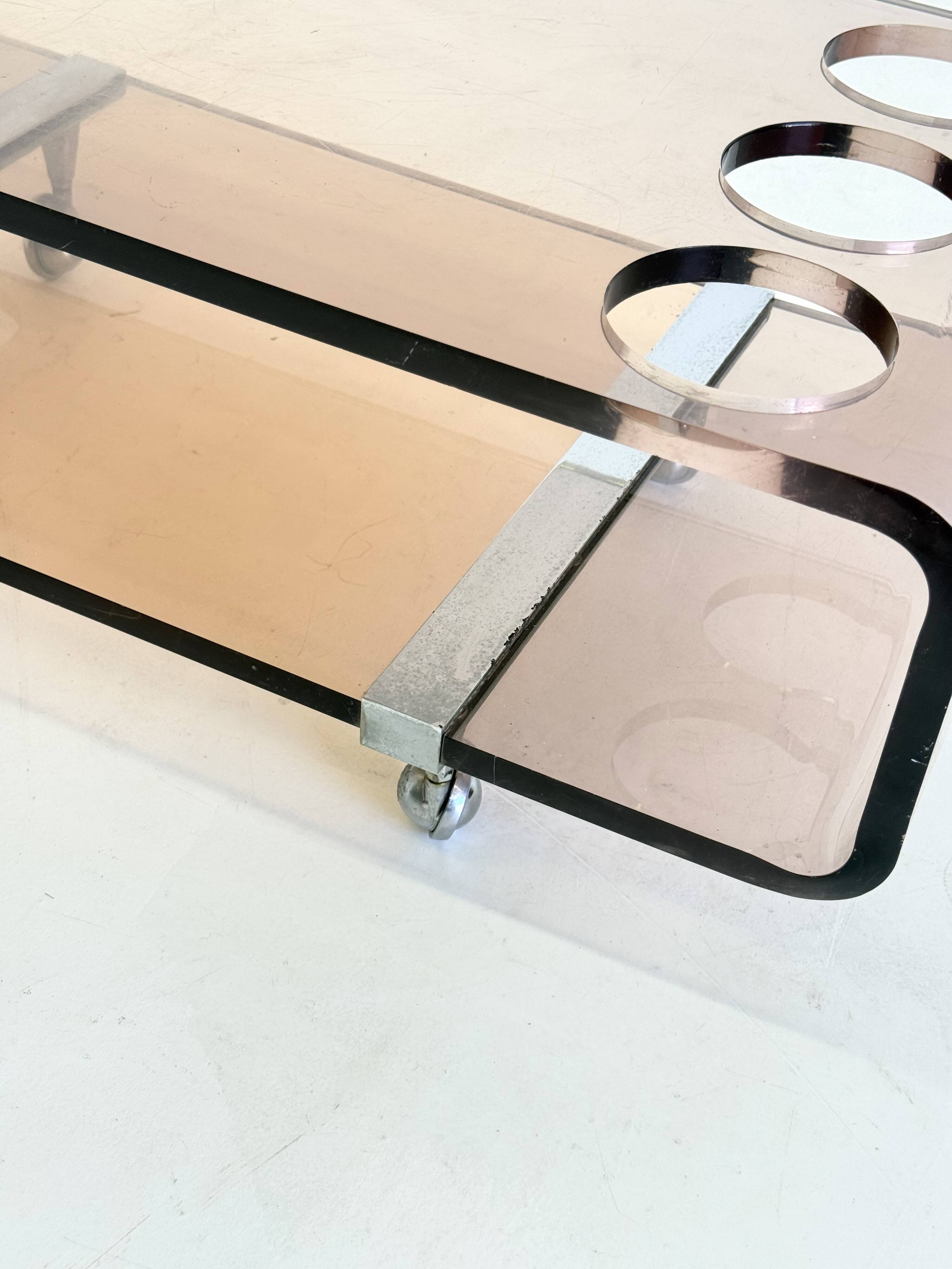 Lucite Bar Cart by Michel Dumas for Roche Bobois