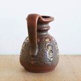 Brown ceramic vase with handle, 1970s, Austria