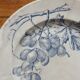 Round ironstone dish decorated with vines and grapes, late 19th-early 20th century