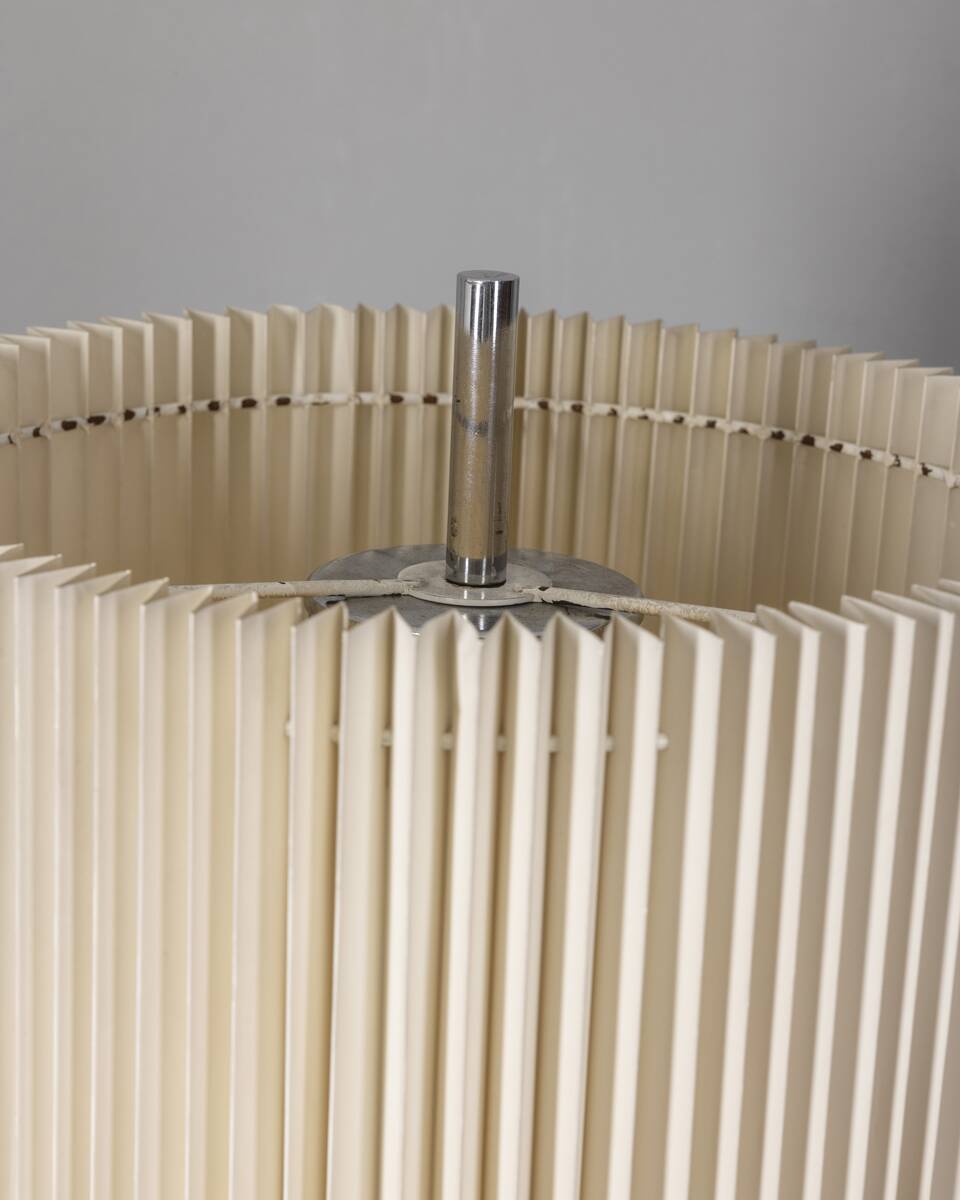 Vintage 1960s floor lamp in metal and pleated shade Italian design