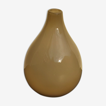 Murano vase in vintage cream brown glass 30 cm