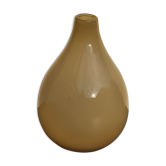 Murano vase in vintage cream brown glass 30 cm