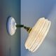 Vintage wall lamp with pink Clichy glass shade and silver edging