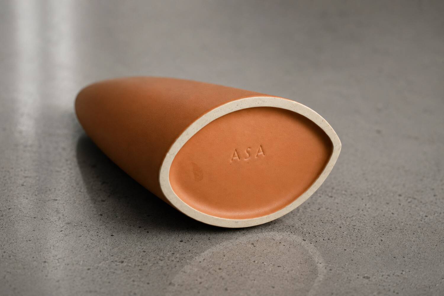 Mid-Century German Modern Stoneware Brick Red Vase from Asa Selection, 1980