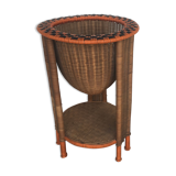 Rattan tripod sewing basket 1960