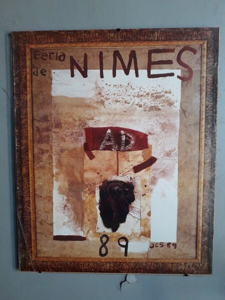 Julian Schnabel feria Nimes 1989 poster under glass