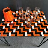 Vintage rectangular mosaic coffee table circa 1970