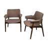 Paire de fauteuils années 60 retapissés