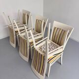 6 thonet gebruder designer chairs with crackle lacquer finish, 1980s vintage