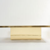 Table basse Belge en laiton gravé signée Christian Krekels 1970