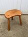 Rustic brutalist tripod wooden stool 1950s