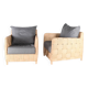 Paire de fauteuils en corde