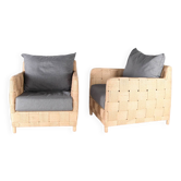 Pair of rope armchairs