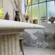 Travertine dining table 1970 Italy Tobia Scarpa