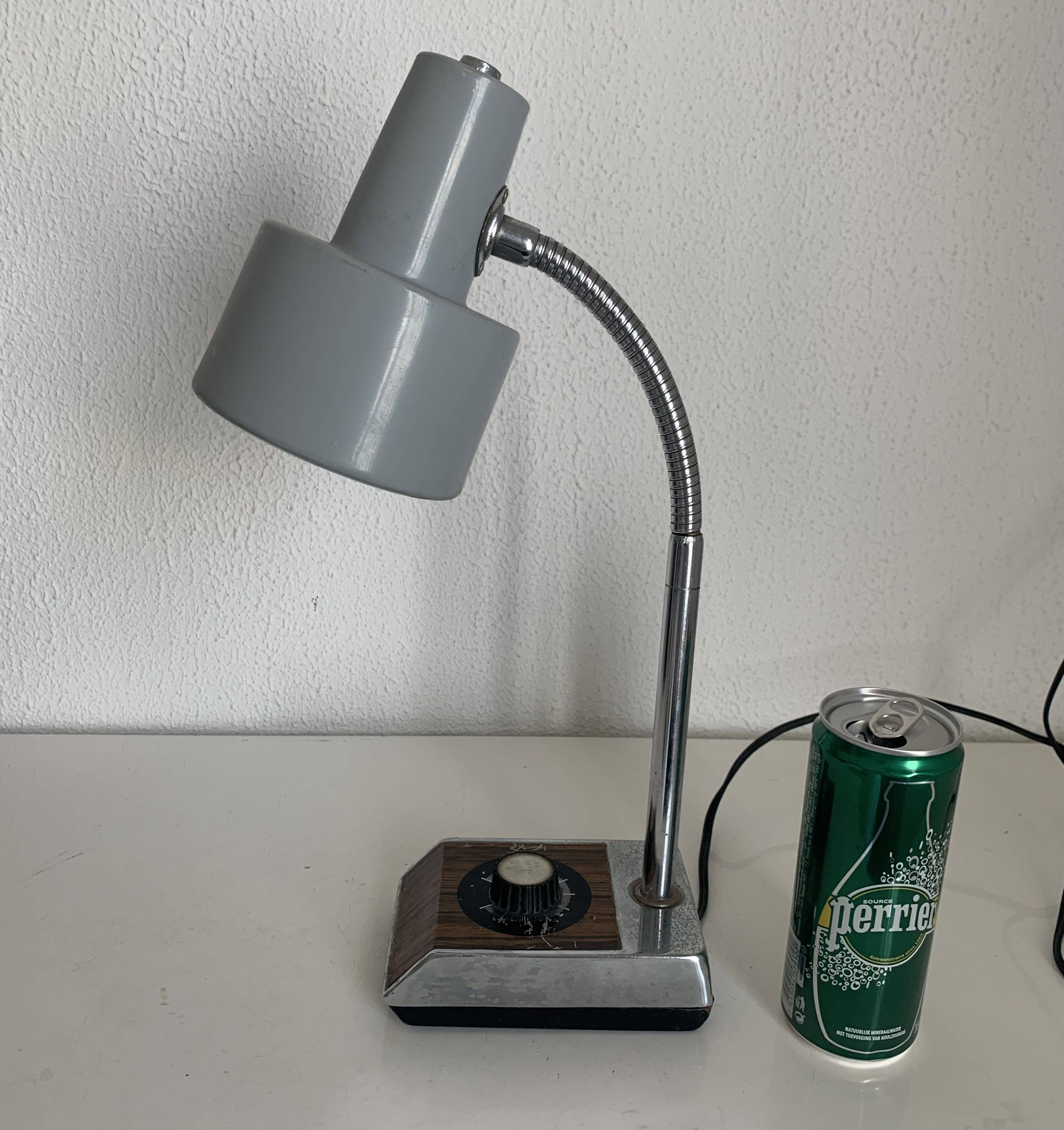 Vintage 1970 desk bedside lamp with dimmer Chiely engineer child - 40 cm