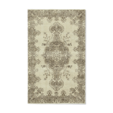 Tapis beige turc noué à la main 156 cm x 257 cm