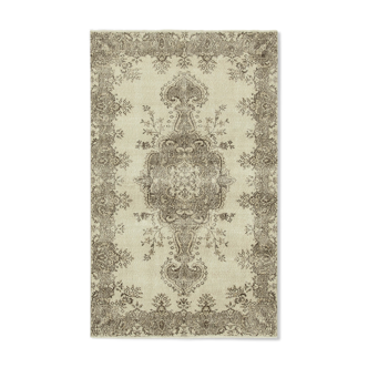 Tapis beige turc noué à la main 156 cm x 257 cm