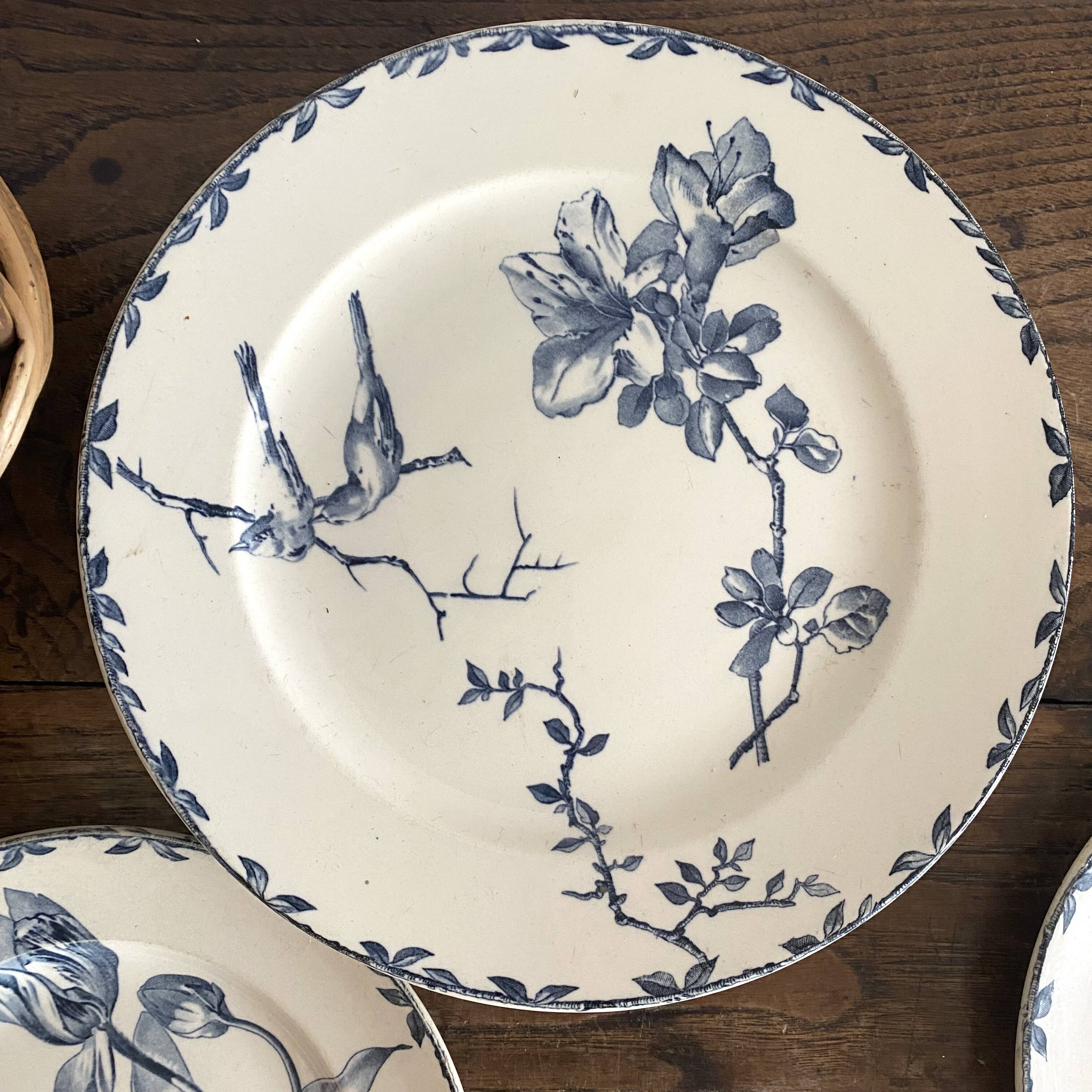 Earthenware compotier, oxford blue, hb & cie choisy le roi