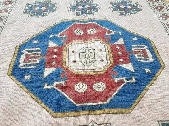 Vintage Turkish Oushak rug 190x205 cm