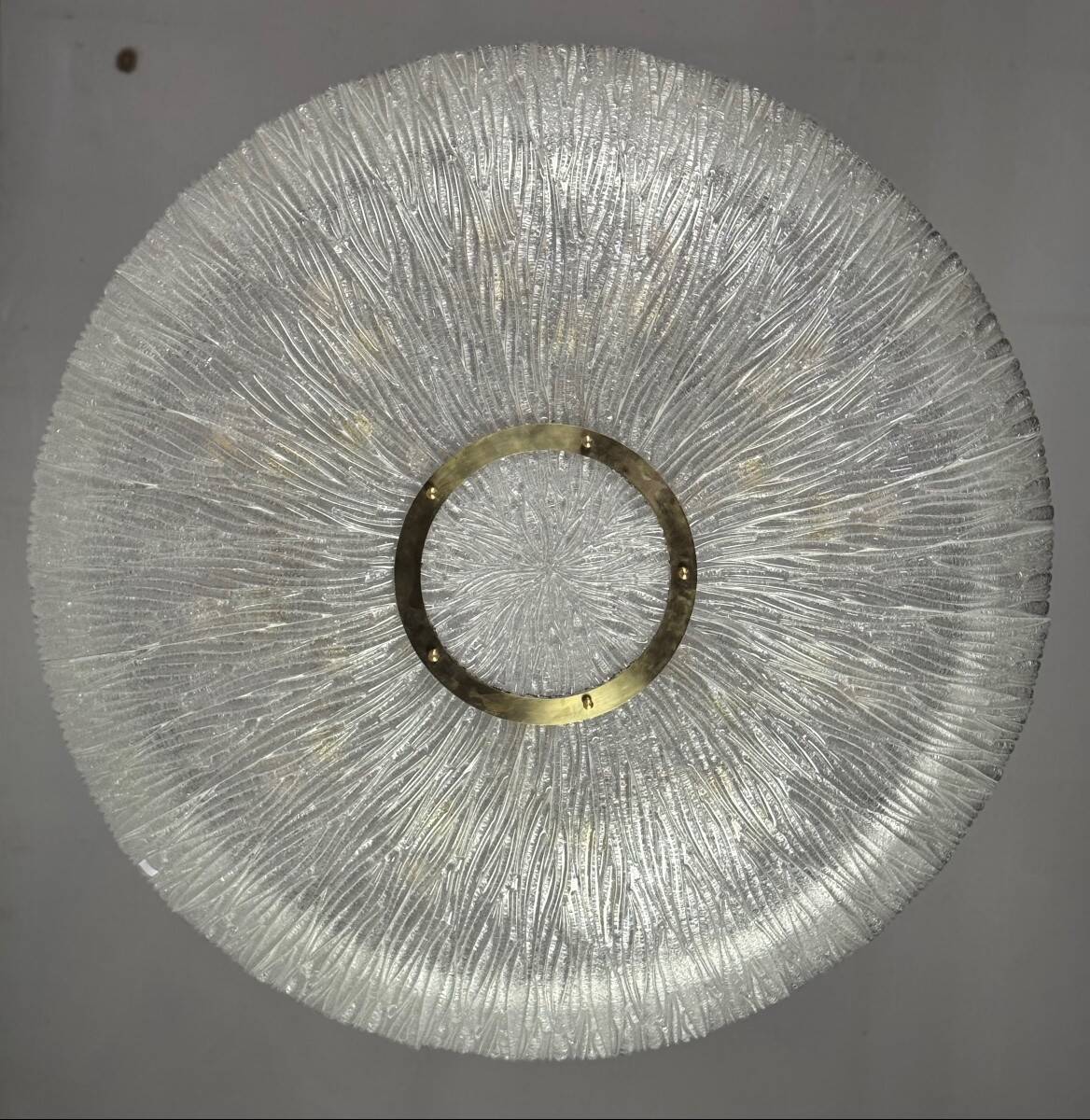 Important glass and brass chandelier, Venini circa 1960, one pair available