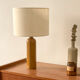 Lampe grès et toile de jute