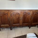 Louis XV Style Sideboard in Mahogany with Four Doors
