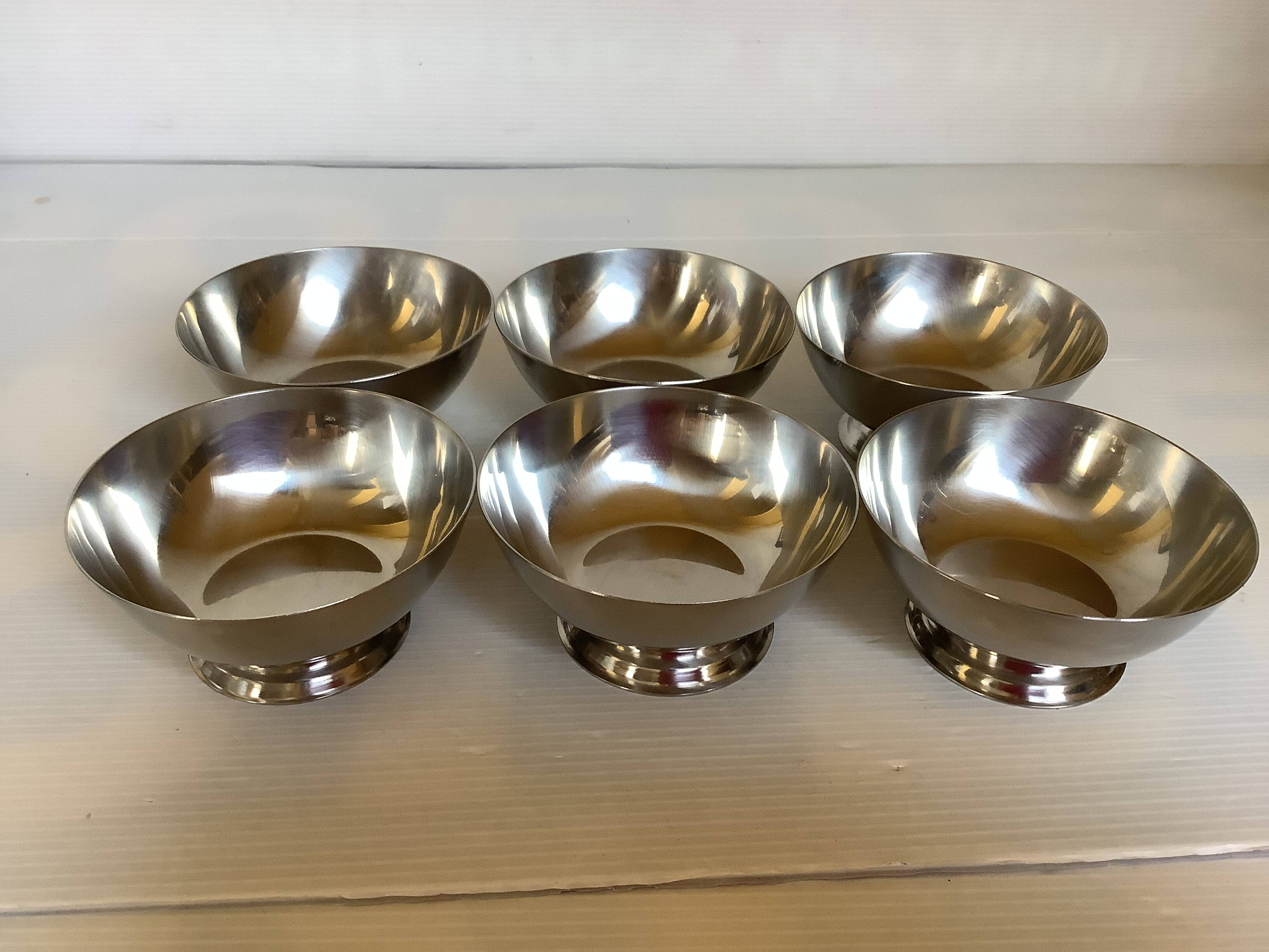Six silver metal coupe bowls Denmark