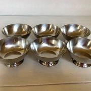 Six silver metal coupe bowls Denmark