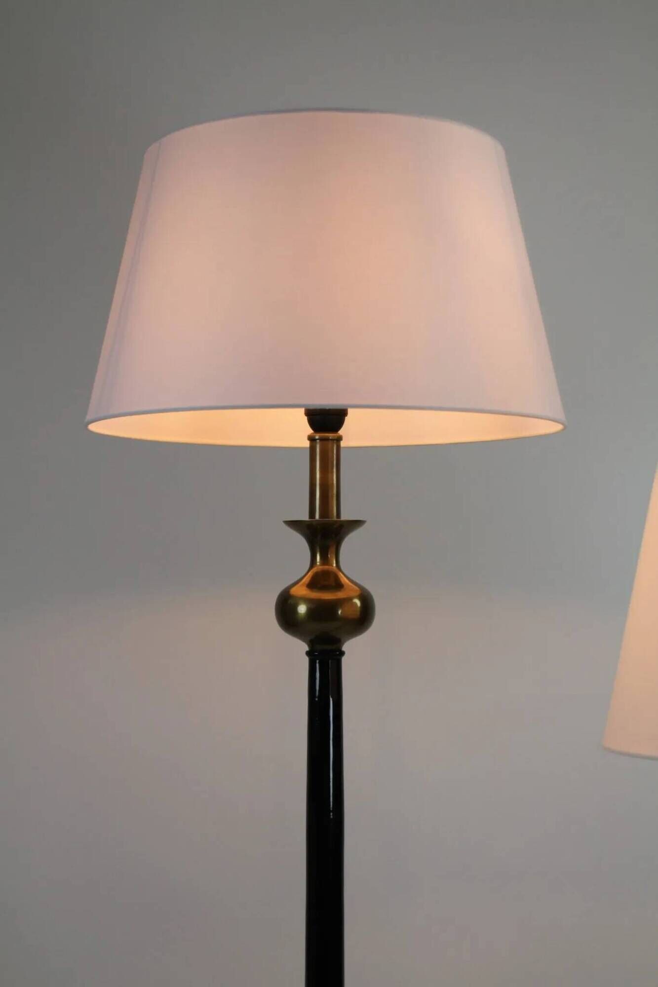 Pair of Floor Lamps in Black and Gold, The Netherlands — 1990s