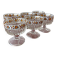 6 vintage ice cream/dessert bowls – Flower "Flower Power" design – Year