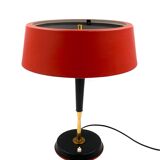 Oscar Torlasco, Mid-Century red table lamp, Lumi, Italy 1954