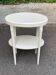 Sellette vintage en bois massif peint en beige