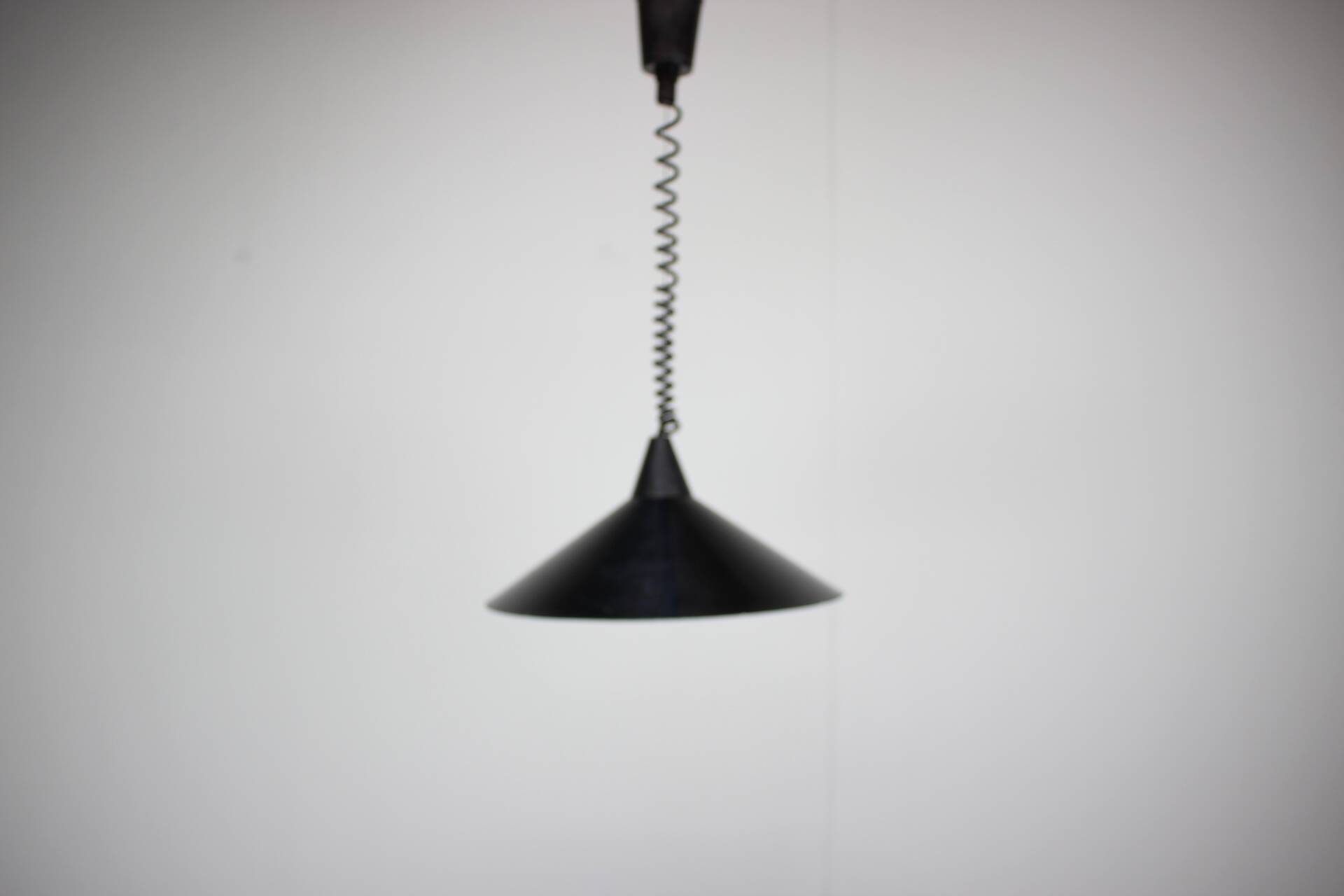 Black suspension light in "Space Age" style (Czechoslovakia, 1970s)