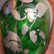 Murano glass alcohol bottle green & silver 1930s - 1940s.