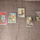 Set of 5 illustrations framed in glass the Fables of La Fontaine